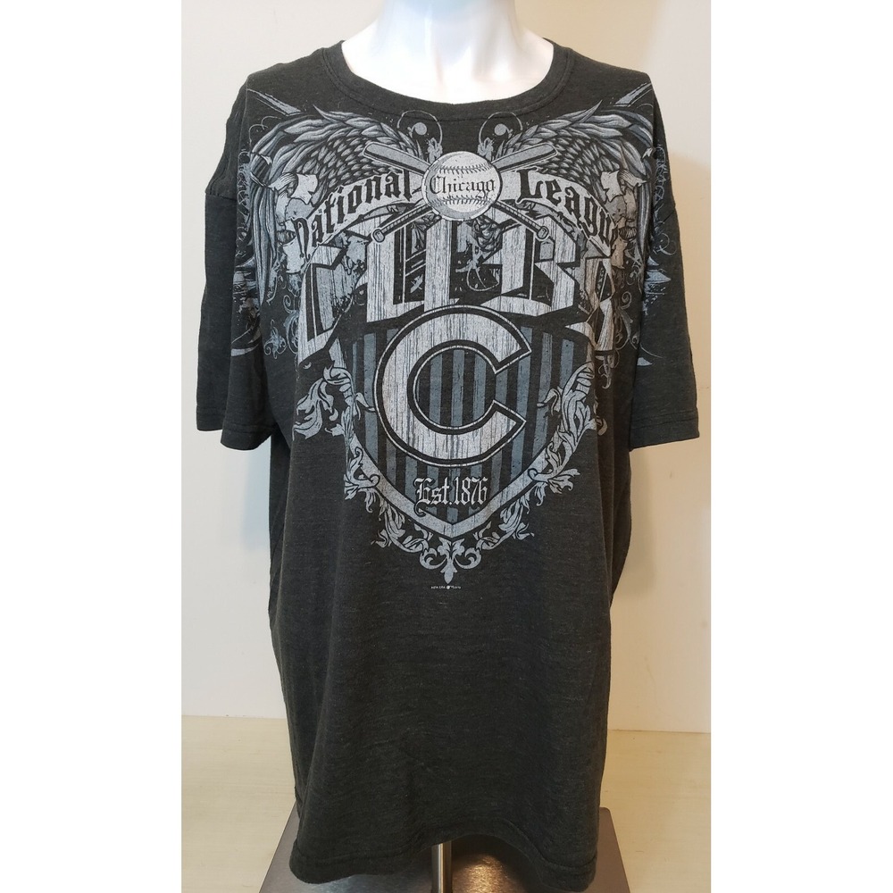 Chicago Cubs NL Size 2XL‎ Mens T-shirt by New Era Gray